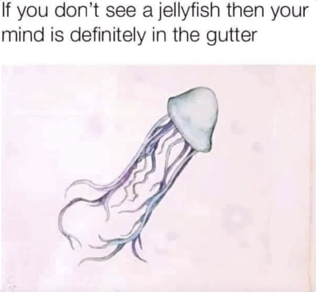 if you dont see a jellyfish then your mind is in the gutter - If you don't see a jellyfish then your mind is definitely in the gutter