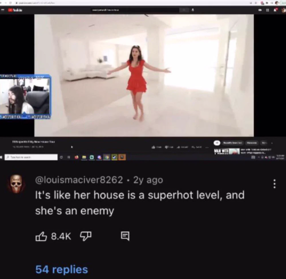 video - Art 2y ago It's her house is a superhot level, and she's an enemy 54 replies