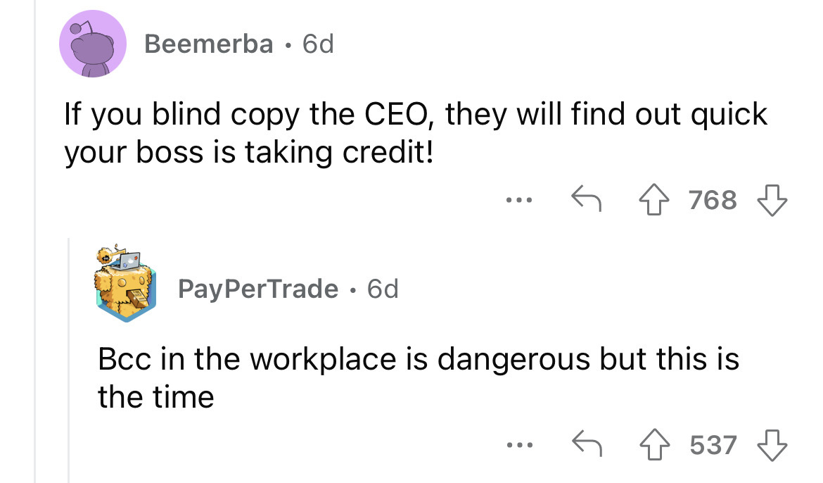 angle - Beemerba. 6d If you blind copy the Ceo, they will find out quick your boss is taking credit! PayPerTrade 6d ... 768 Bcc in the workplace is dangerous but this is the time ... 537