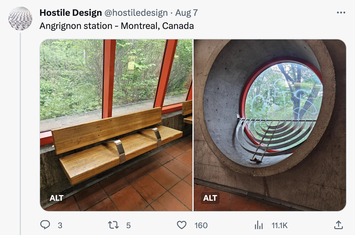 hostile design - table - Hostile Design Aug 7 Angrignon station Montreal, Canada Alt O 3 17 5 Alt 160 1