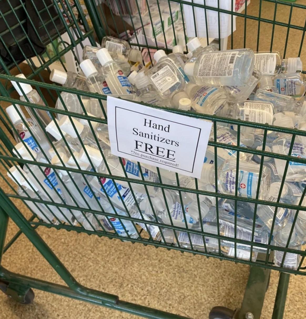 This dollar store is giving away their hand sanitizer stock.