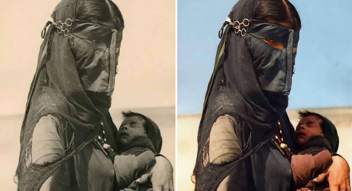 The Bedouin Mother. Photo by Ilo Battigeli, 1948.
