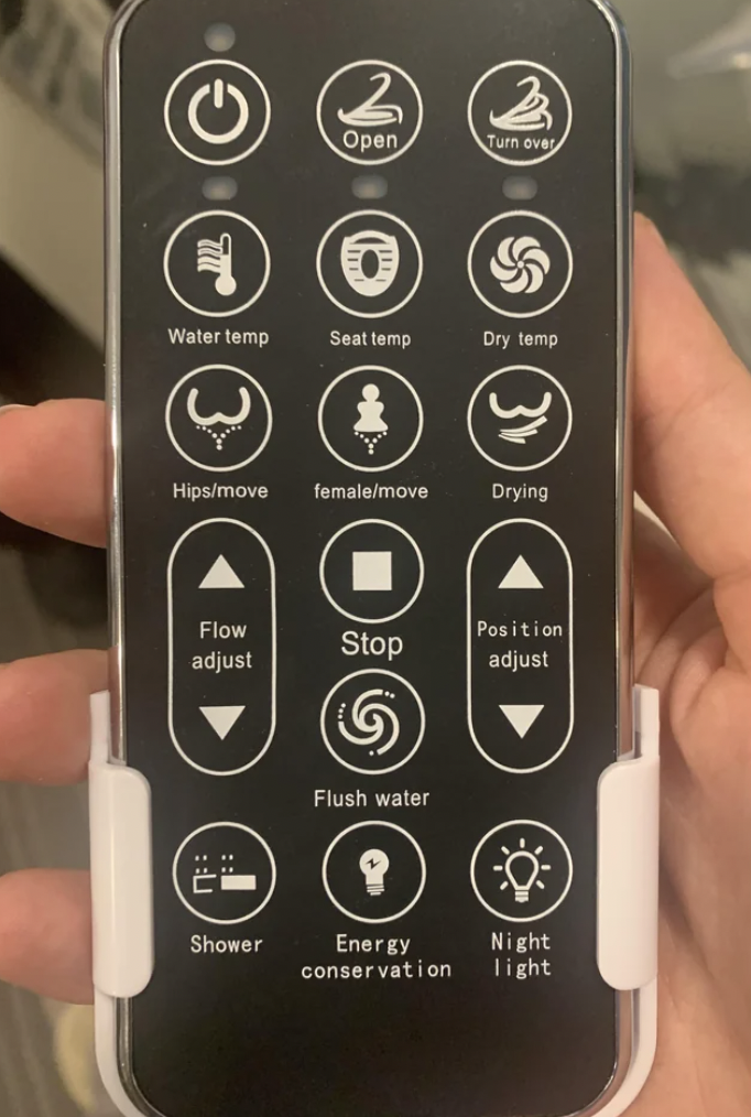 Smart toilet remote control.