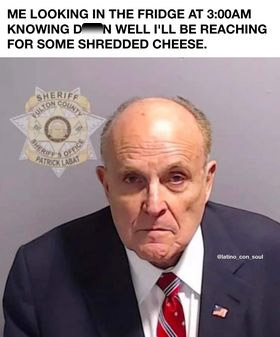 Yesterday, former NYC mayor and Borat 2 star, Rudy Giuliani was booked in Fulton County Georgia on charges of election interference and the internet took the chance to do what it does best, meme. 