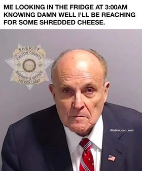 Yesterday, former NYC mayor and Borat 2 star, Rudy Giuliani was booked in Fulton County Georgia on charges of election interference and the internet took the chance to do what it does best, meme. 