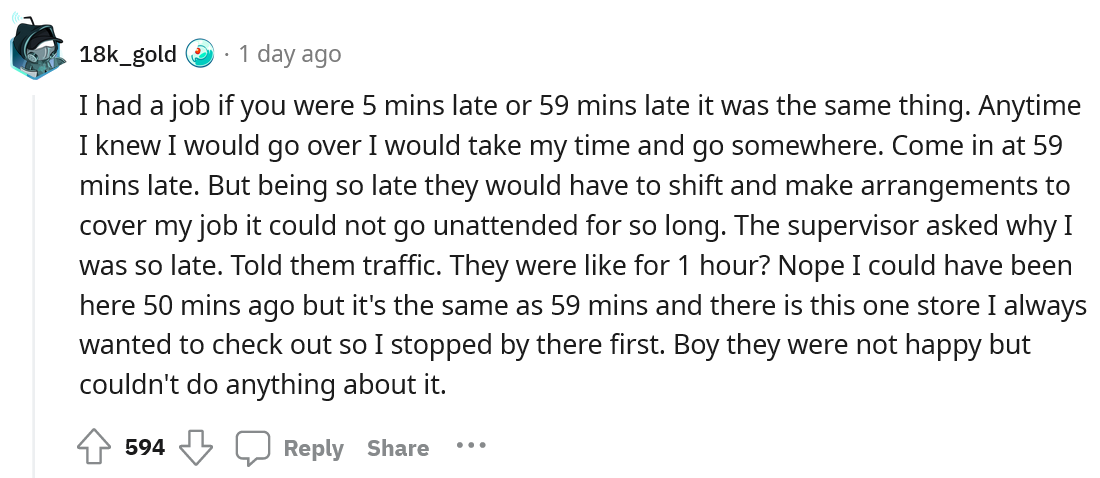 Long Time Employee Exploits New Management for Their Lateness Policy