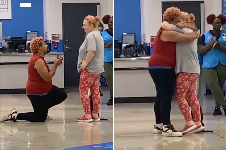 A proposal in a Walmart. She said yes!