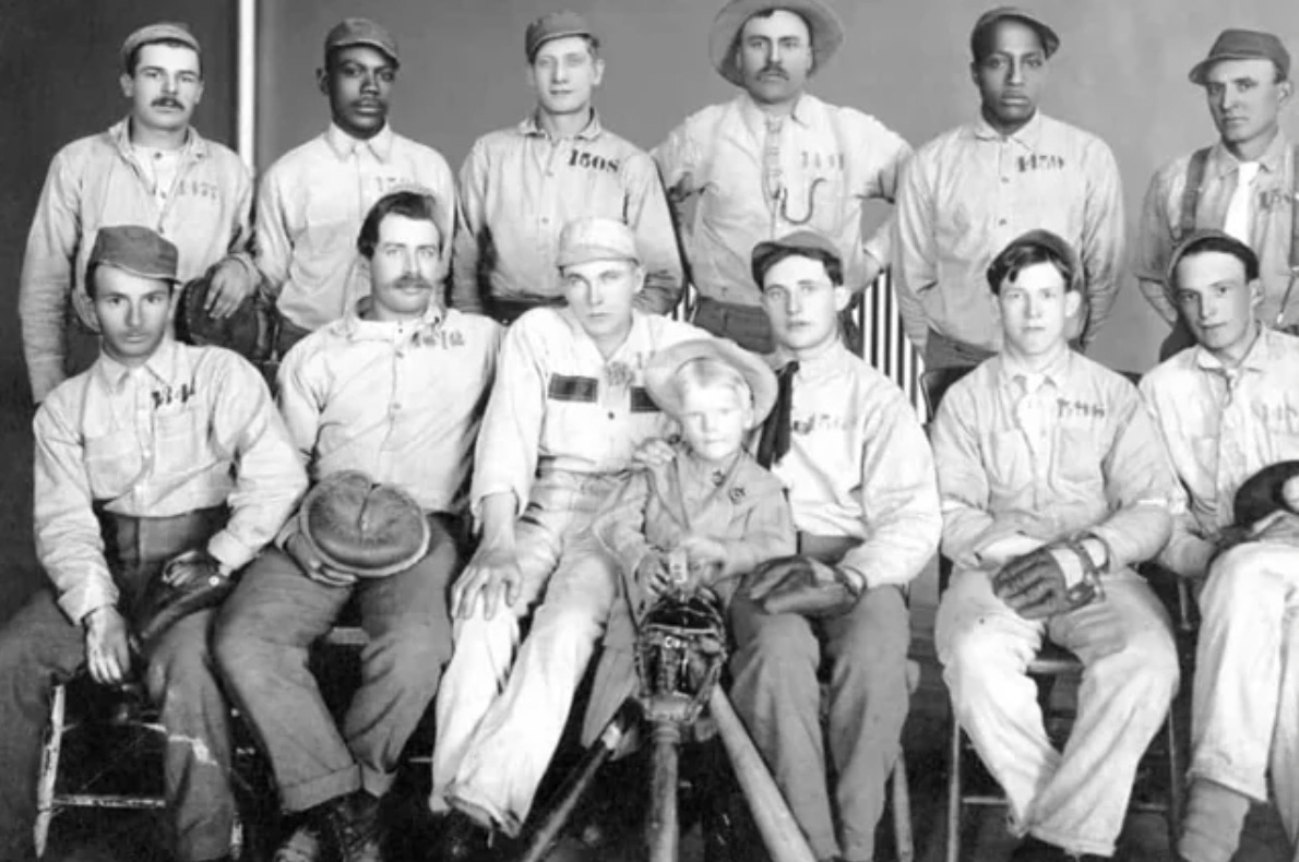 A baseball team of death-row inmates. Their executions were delayed only as long as they kept winning. 1910.