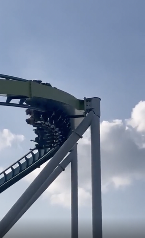 Structural failure of support beam on Fury 325 at Carowinds amusement park.