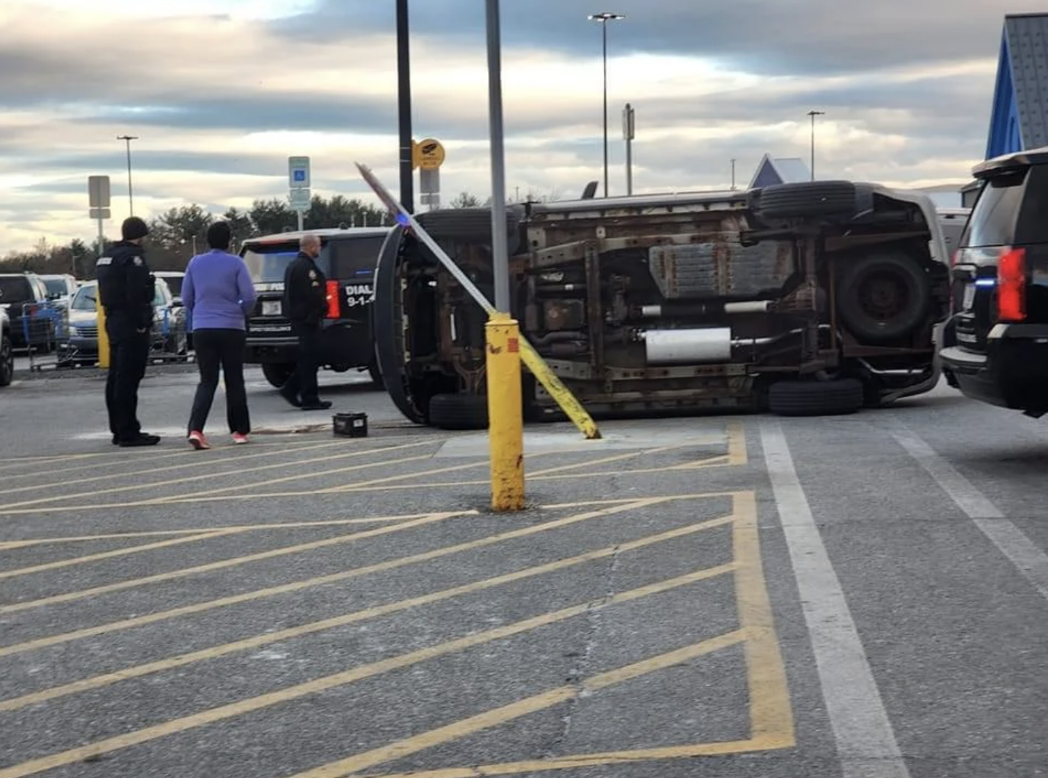 The Walmart Parking Lot Pole That People Just Can't Stop Crashing Into