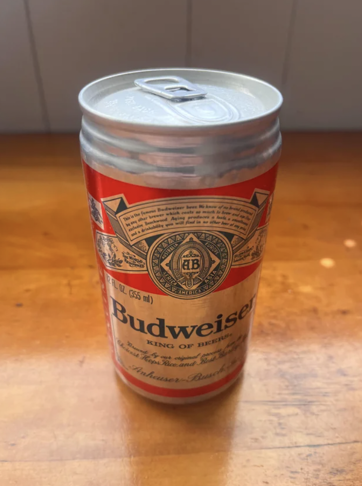 Unopened can of Budweiser from the 80s.