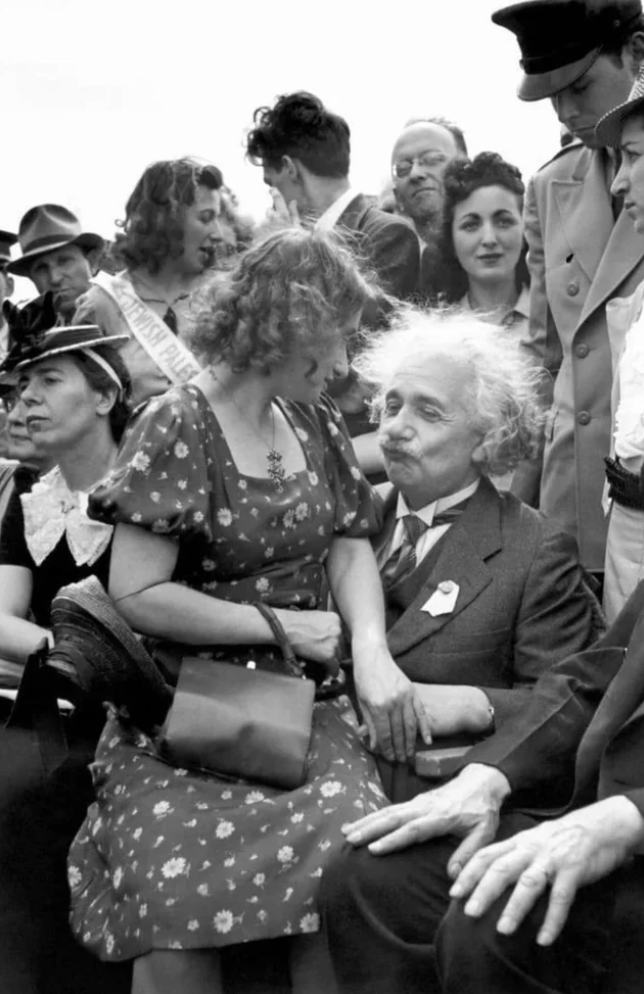Albert Einstein at the world fair, New York.