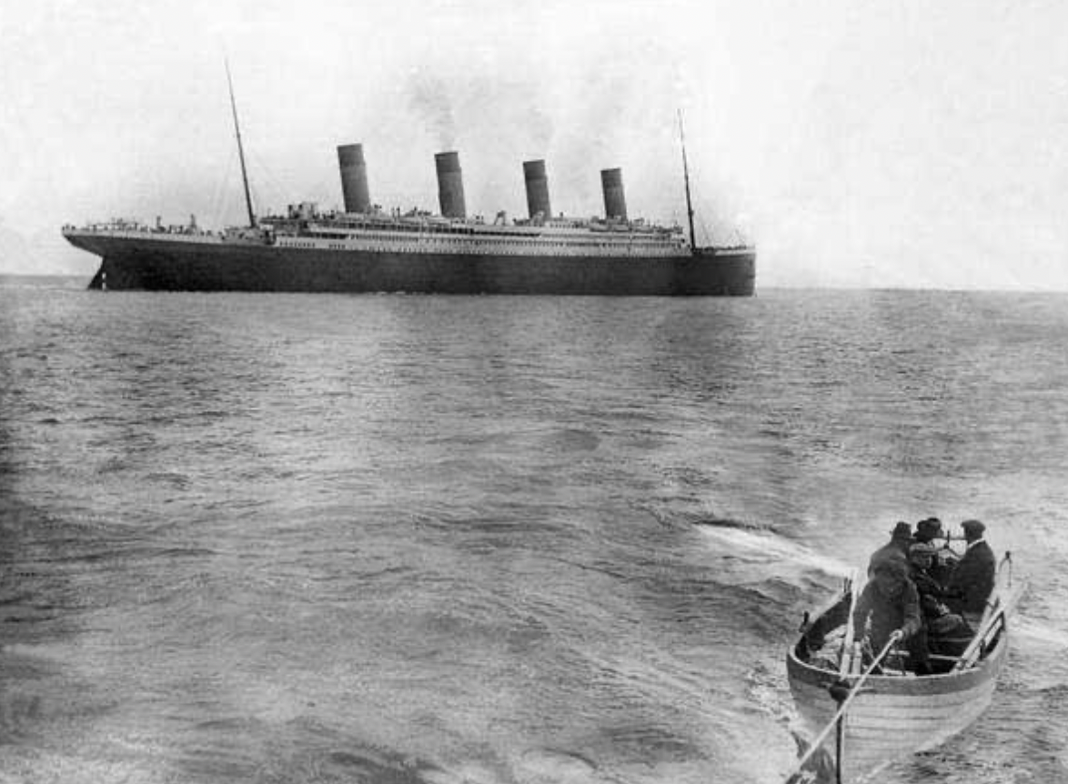 Last known photo of the Titanic. 
