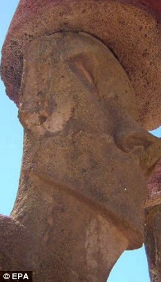 Finnish tourist broke off the ear of a Moai figure on Easter Island.