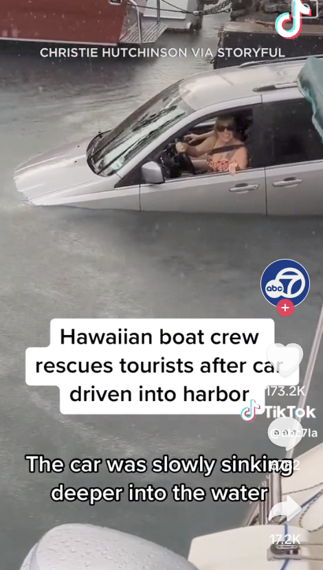 Hawaii tourists drive into a lake 'The Office' style because GPS 'Told her to.'