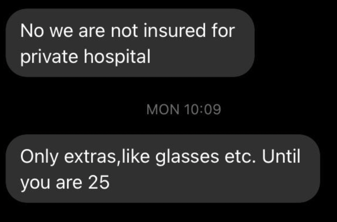 My dads response to me telling him I need urgent surgery or I won’t be able to walk properly for the rest of my life.