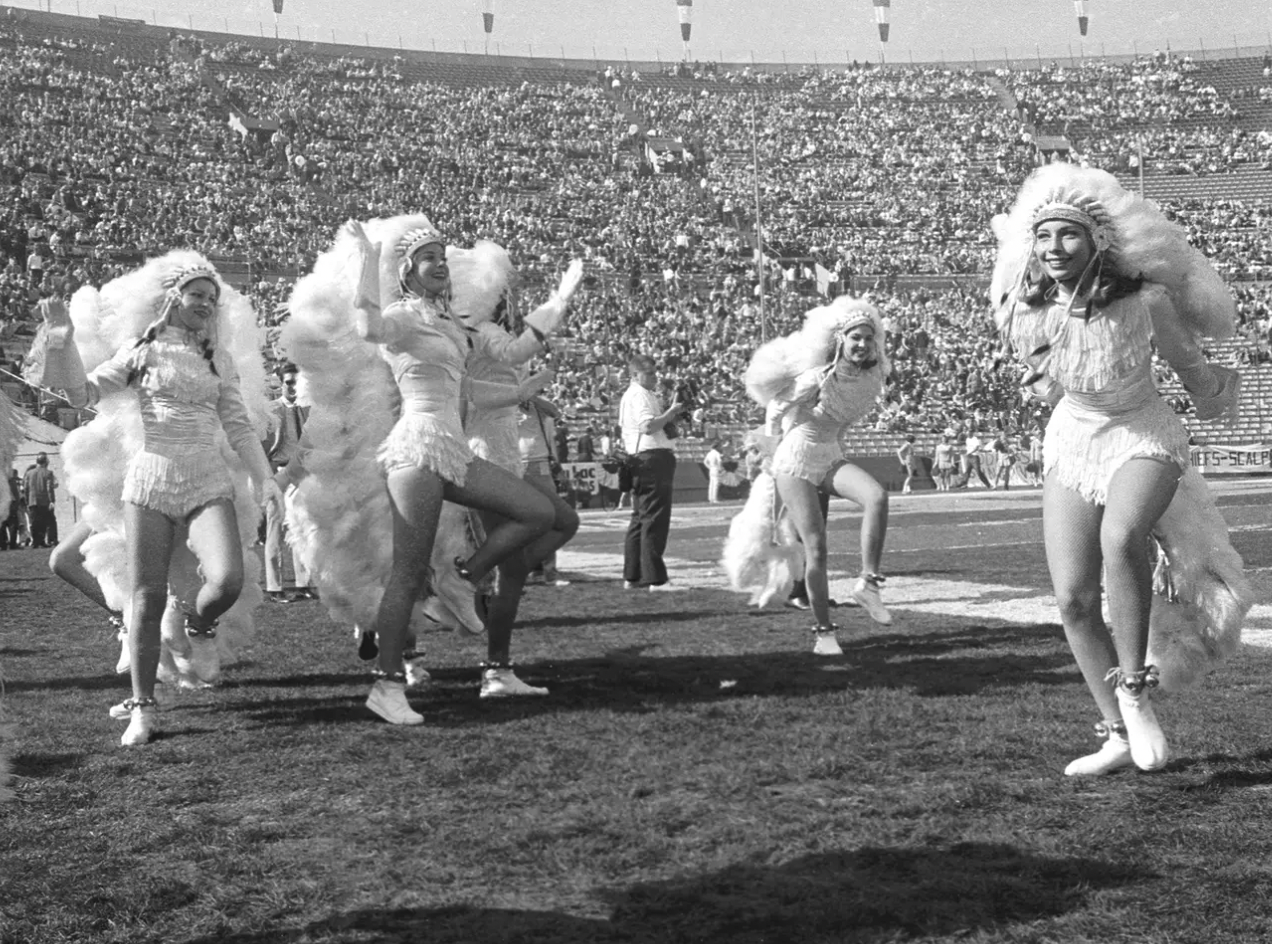 Super Bowl I cheerleaders, 1967. Not sure if these outfits have aged too well.
