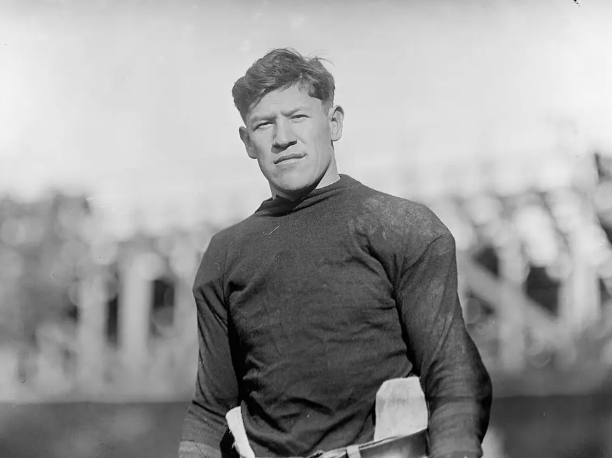 Jim Thorpe, 1910. Jim Thorpe was the first president of the American Professional Football Association, what is now the NFL.