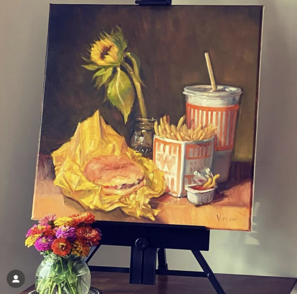 Oil painting of Whataburger.