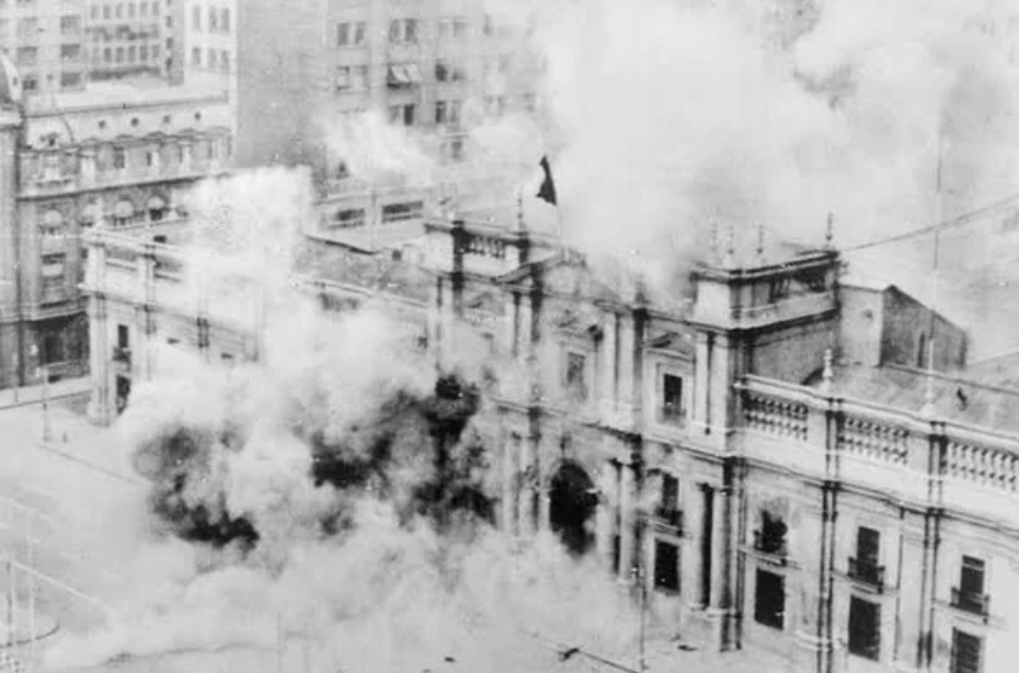 C.I.A. backed coup in Chile, September 11, 1973.