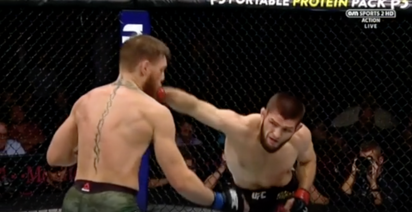 Conor McGregor tells Nurmagomedov he’s an “amateur,” before getting knocked out.