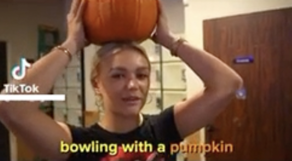 Influencer gets kicked out of bowling alley for using a pumpkin.