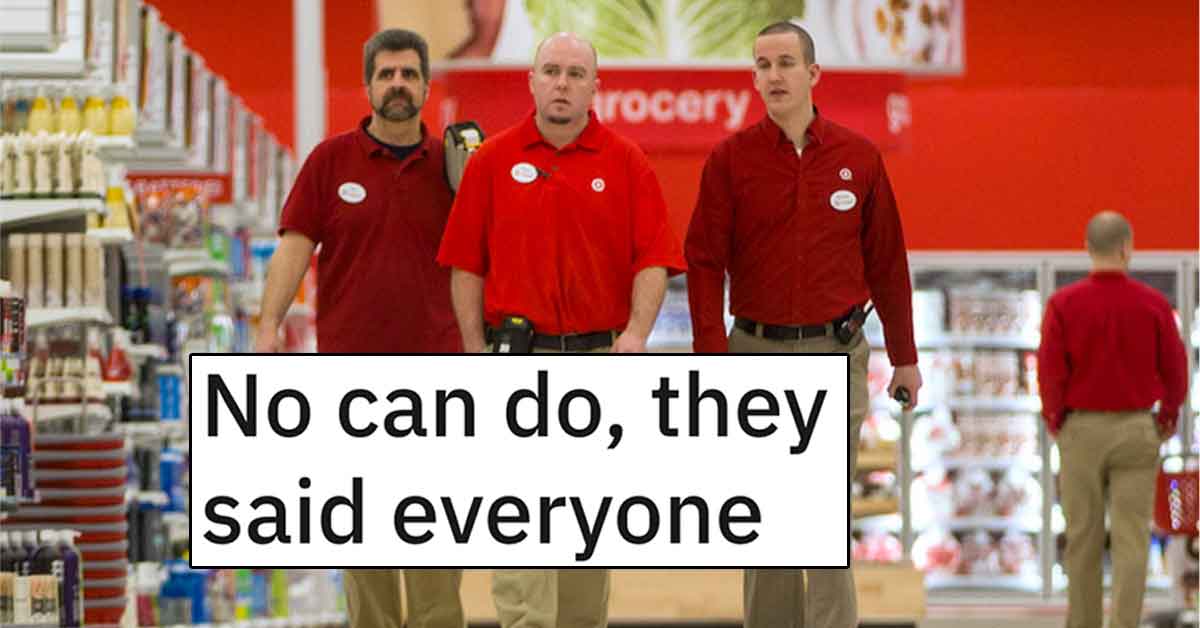 When a Canadian man in a red polo got asked by a Target manager to join the company meeting, he did the Canadian thing, and obliged.  <br><br> What followed was an hour long presentation by a regional executive, which the man dutifully sat through out of respect for the manager. Well, that and the free food and employee discount he received afterwords. 