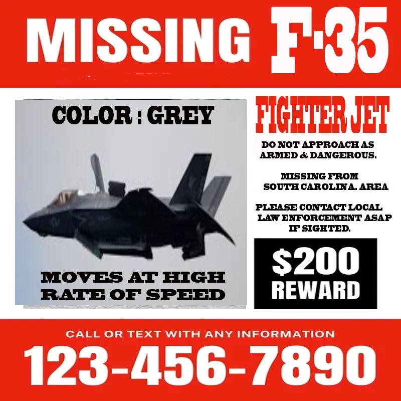 'Have You Seen This F-35?': The Funniest Missing F-35 Memes Worth 80,000,000 Chuckles