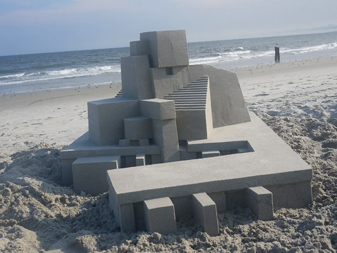 Sandcastle with extremely clean lines.