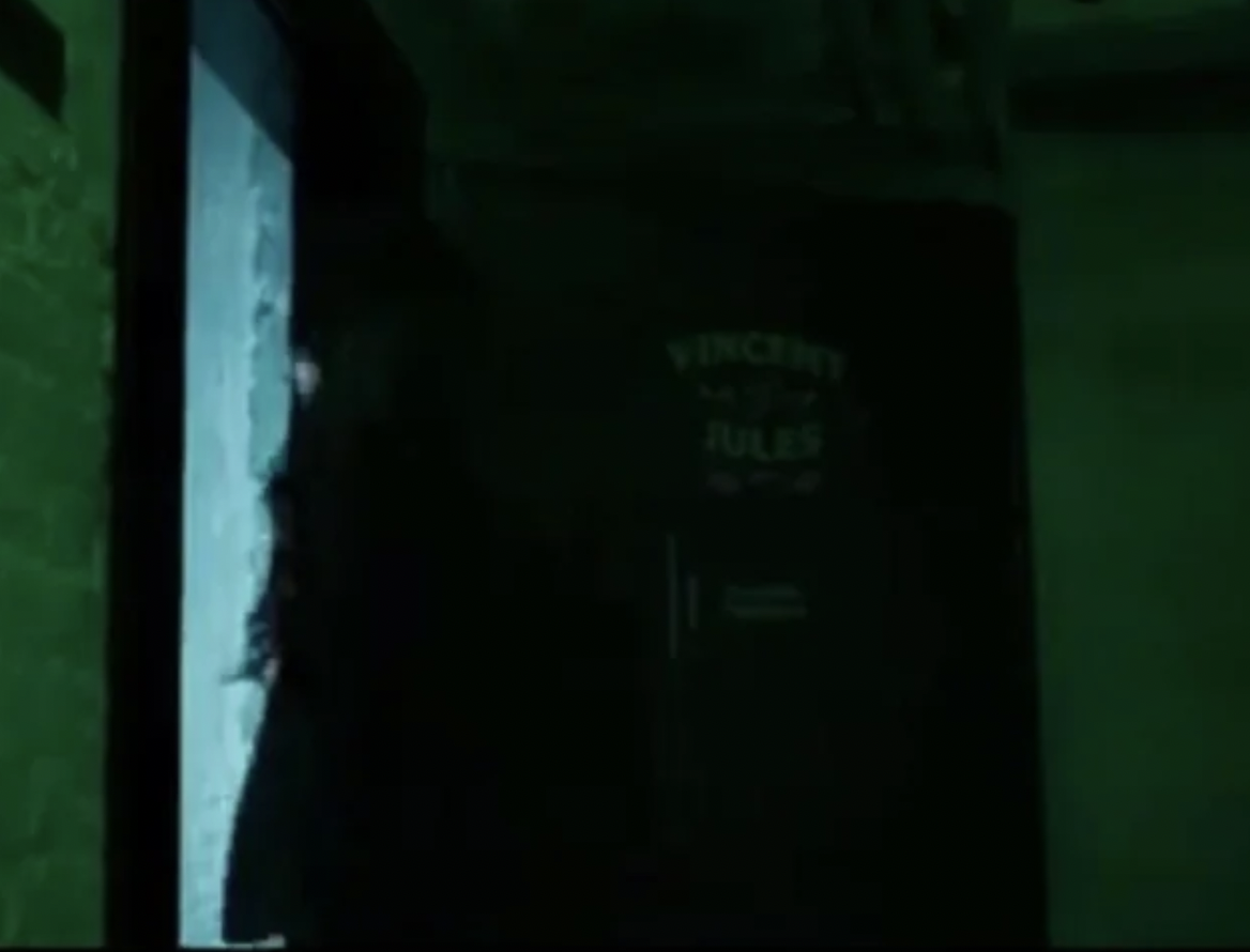 In “Saw: Spiral” the cold case room door says “Vincent & Jules,” which are the names of John Travolta and Samuel l. Jackson’s characters in “Pulp Fiction.”