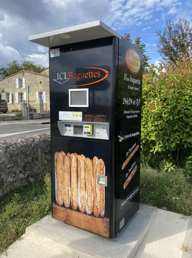 Baguette vending machines in France.
