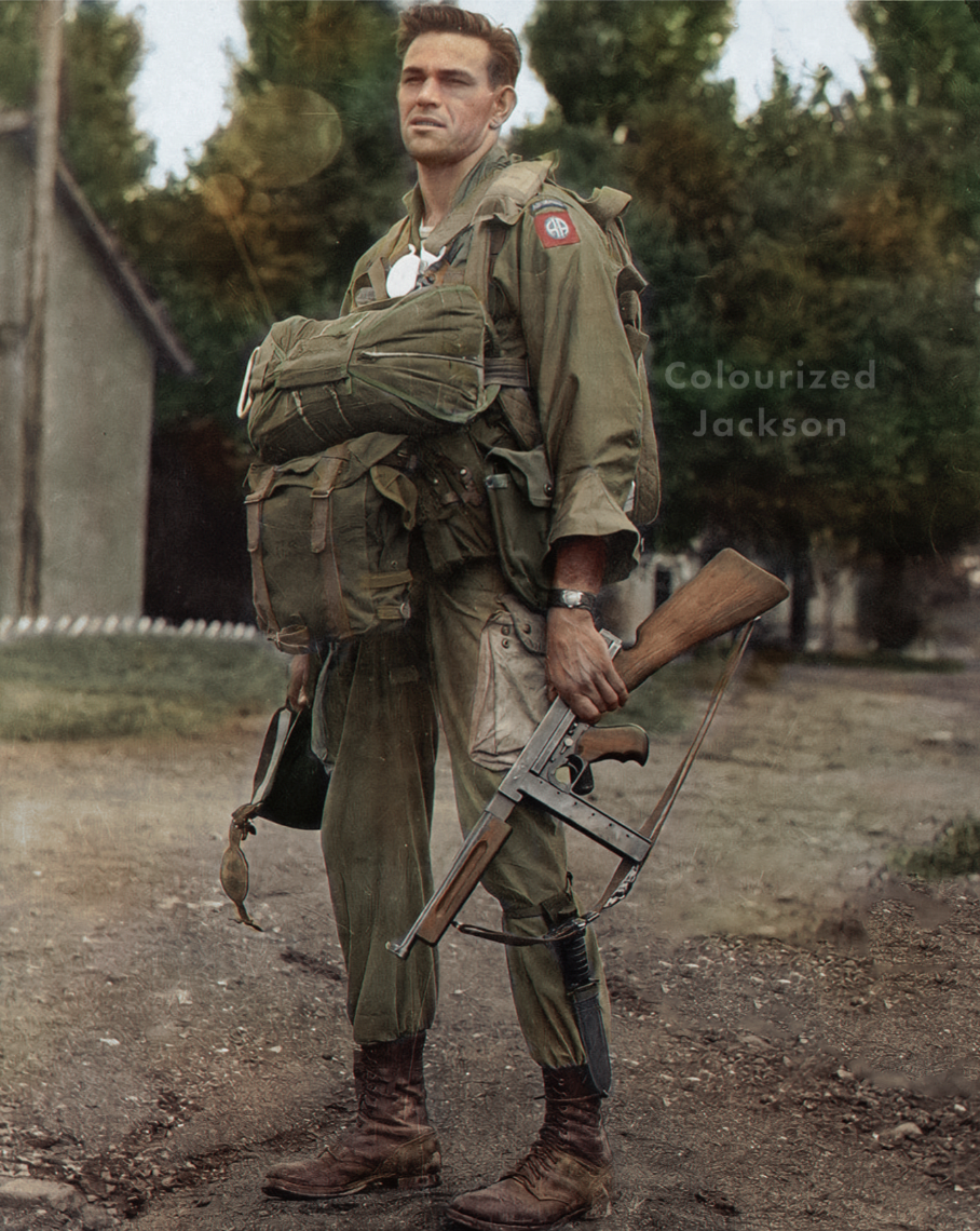 Harry Hudec, a 508th HQ Parachute Infantry Regiment 82nd Airborne Division paratrooper, who was a regimental boxing champion during WW2. This photo was most likely taken in April of 1945.