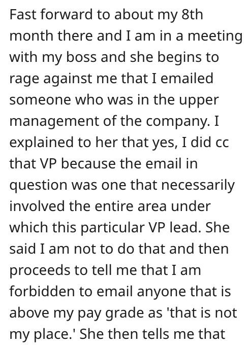 'Boss Forbids Me From Emailing': Boss Tries to Control Employee's Communications, Employee Uses His Own Write-Up as Evidence Against Her