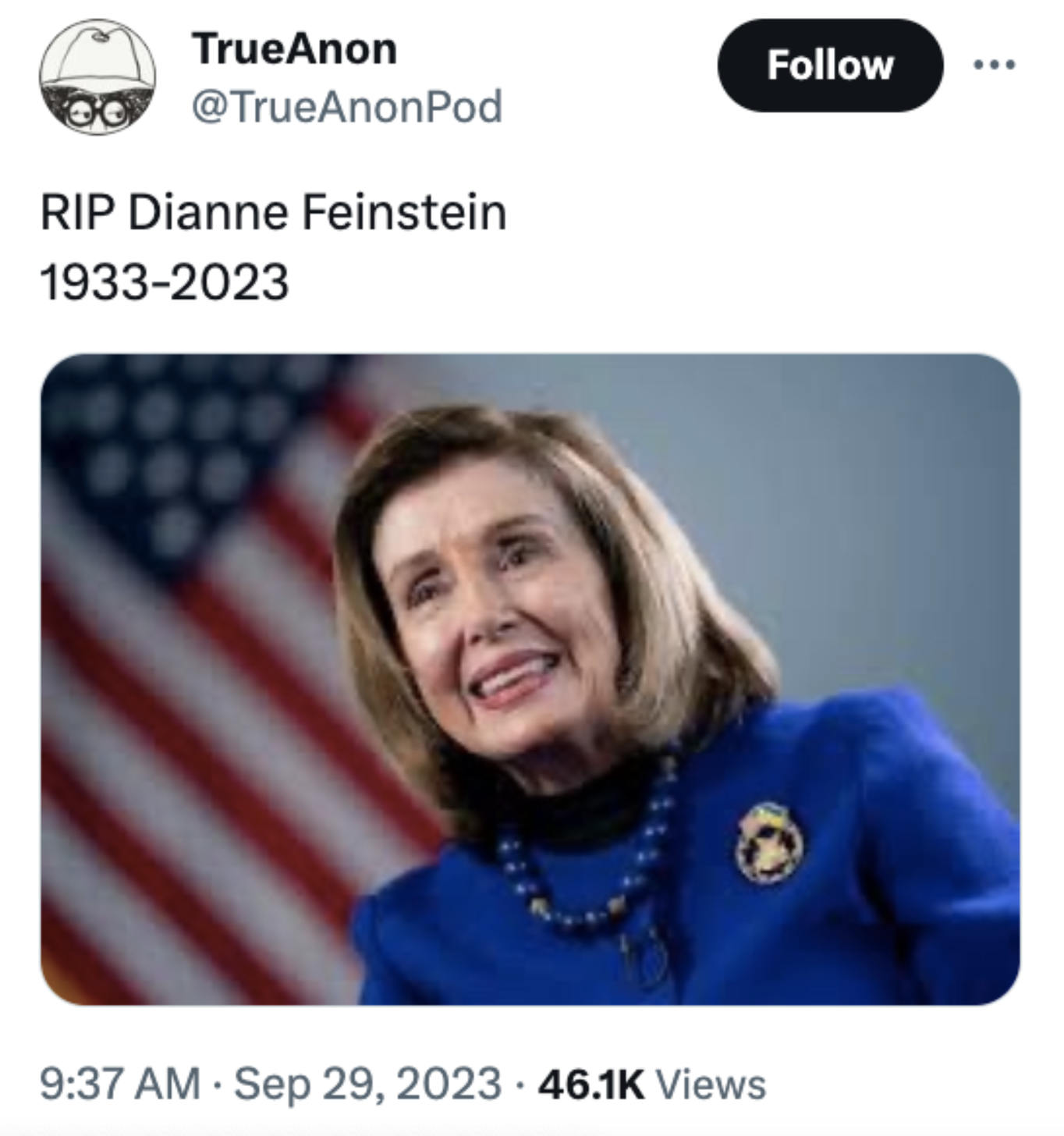 'Gone Too Soon': The Internet Reacts to Dianne Feinstein's Death 