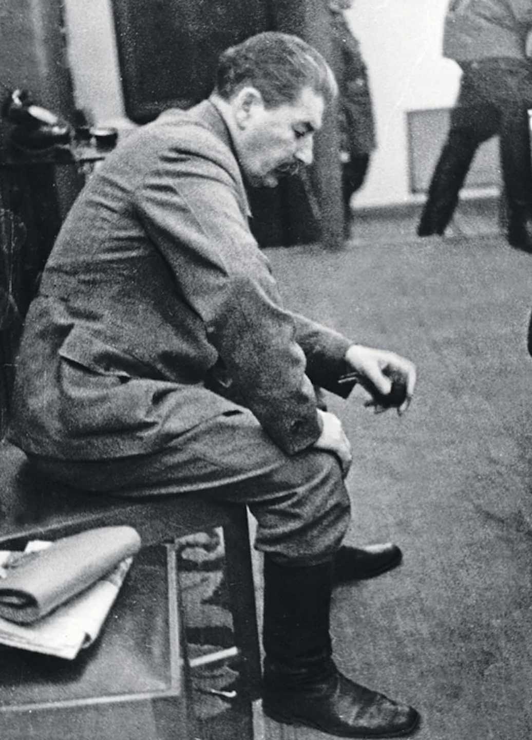 An unauthorized photo taken of Stalin inside of the Kremlin shows the very moment he was informed that Germany had begun their invasion of the Soviet Union. It was taken by Komsomolskaya Pravda, editor in chief. He was ordered to destroy it, but instead saved it. June 22, 1941.