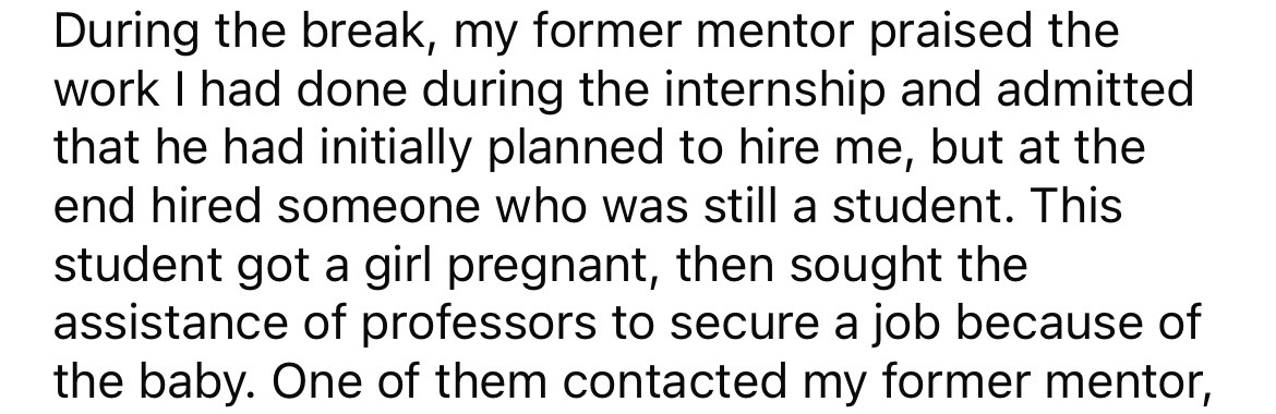 Hiring Manager Ghosts Candidate He Promised Position To Because "A Guy Got Someone Pregnant"