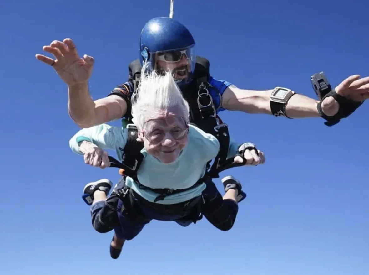 Dorothy Hoffner became the oldest person to ever skydive at the age of 104. She died a week later.