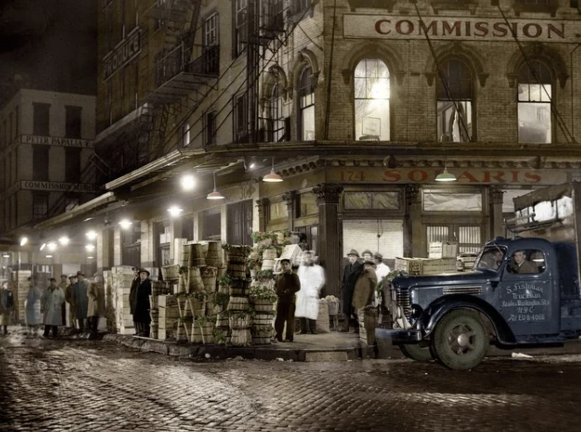 Market in New York City, 1930's.
