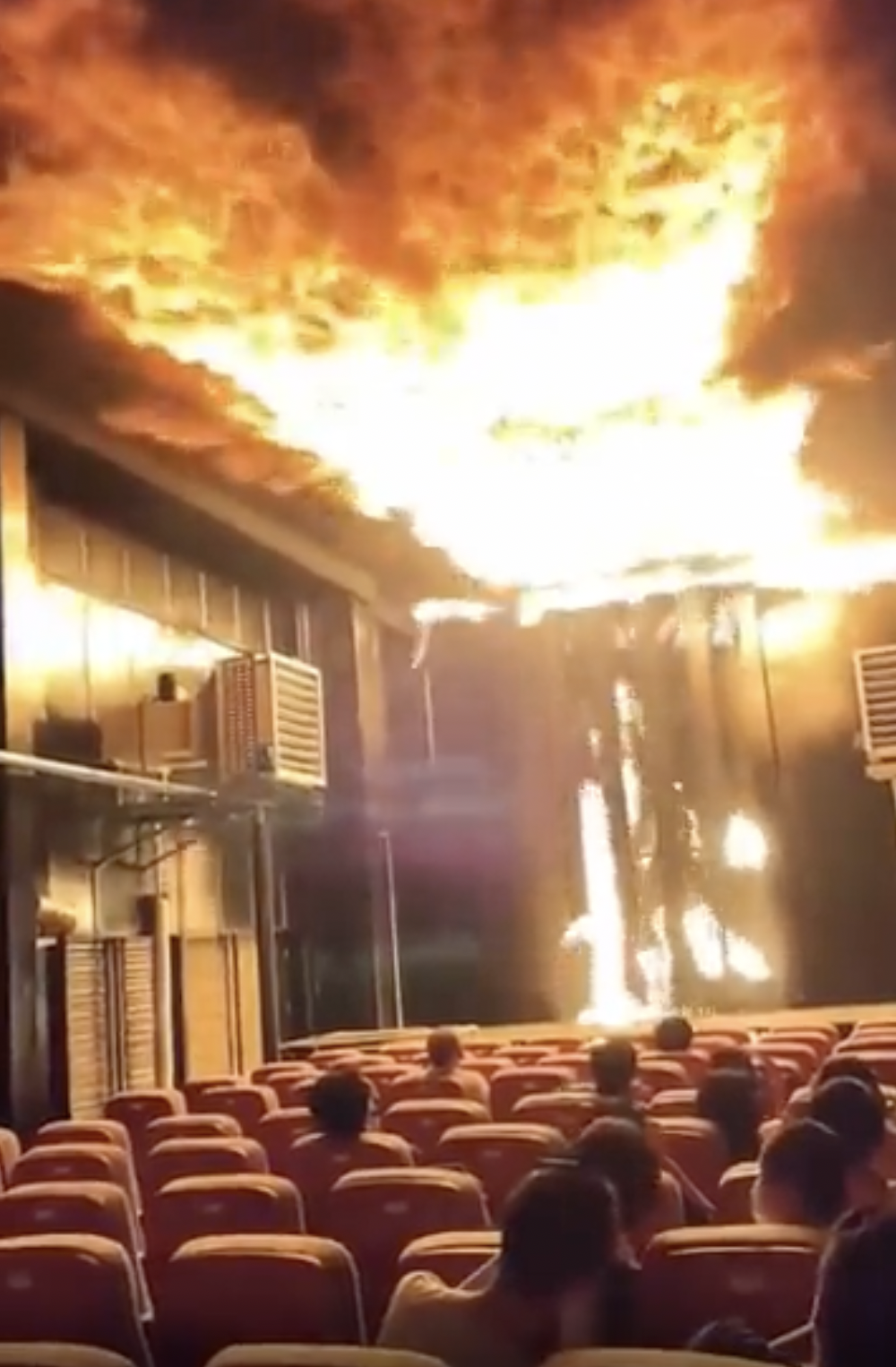 Fire effect in “5D” theater. 