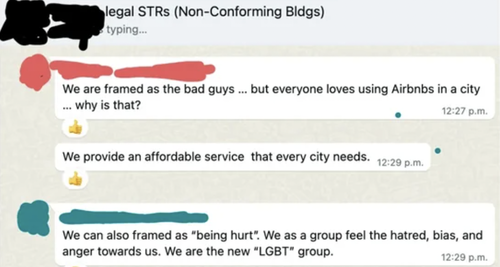   AirBnB owners complain they are being targeted. 