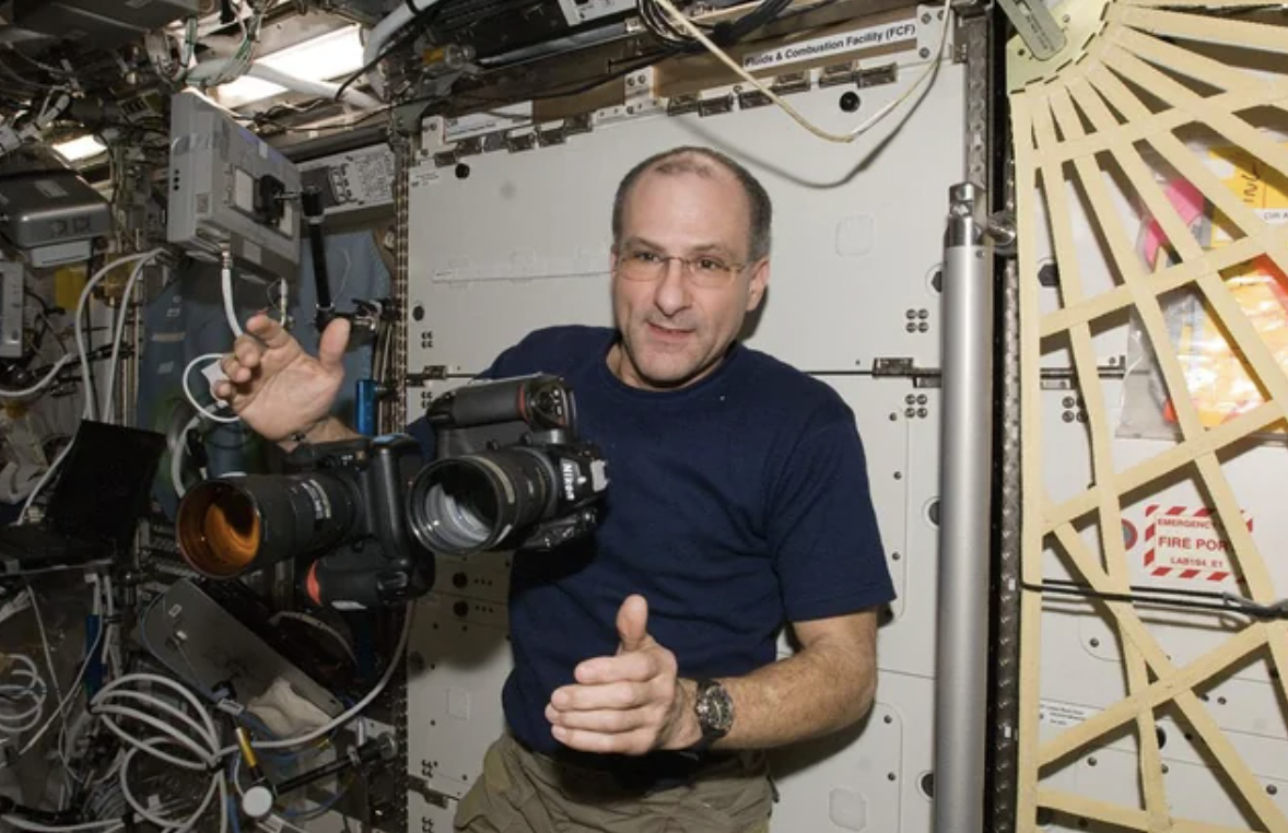 “Me flipping the dual camera system aboard the ISS.”