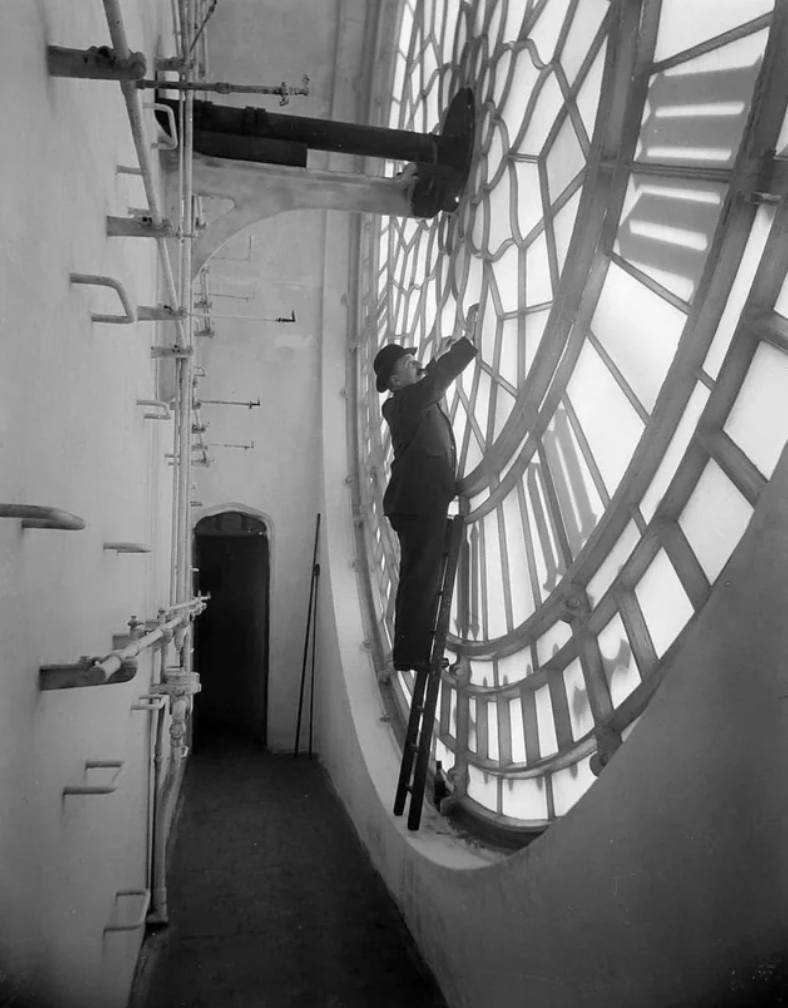 Inside Big Ben, London 1920s.