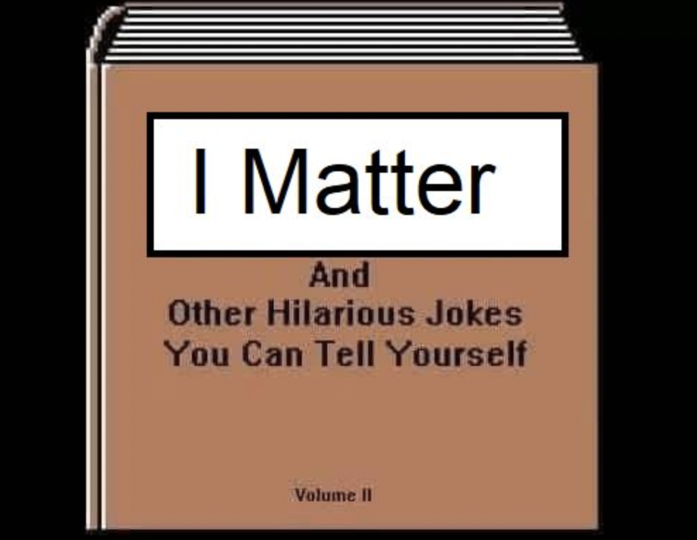 hilarious jokes meme - I Matter And Other Hilarious Jokes You Can Tell Yourself Volume Ii