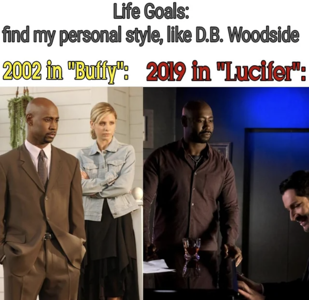 suit - Life Goals find my personal style, D.B. Woodside 2002 in "Bufity" 2019 in "Lucifer"