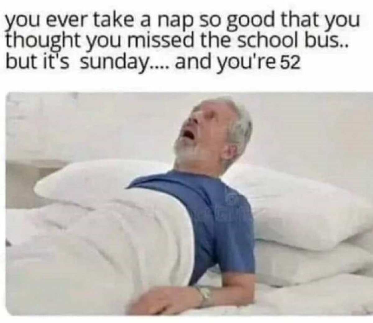 you sleep so hard meme - you ever take a nap so good that you thought you missed the school bus.. but it's sunday.... and you're 52