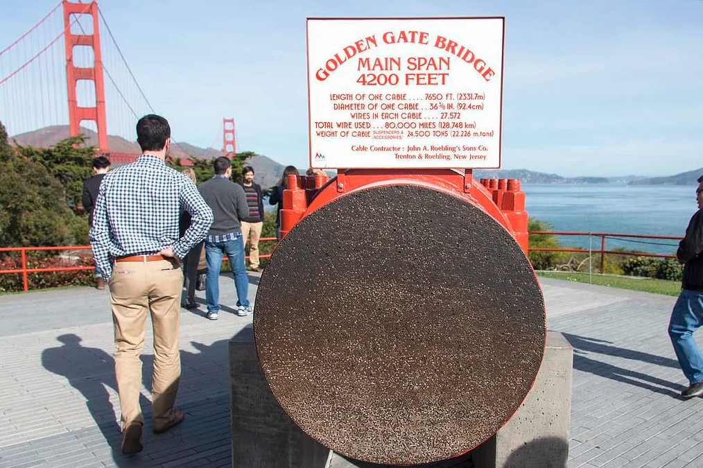 Cut in Half Cables used in the Golden Gate Bridge