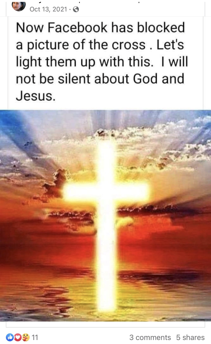 cross glowing - Now Facebook has blocked a picture of the cross. Let's light them up with this. I will not be silent about God and Jesus. 00% 11 3 5 .
