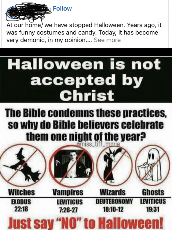 halloween is not accepted by christ - At our home, we have stopped Halloween. Years ago, it was funny costumes and candy. Today, it has become very demonic, in my opinion.... See more Halloween is not accepted Christ by The Bible condemns these practices,