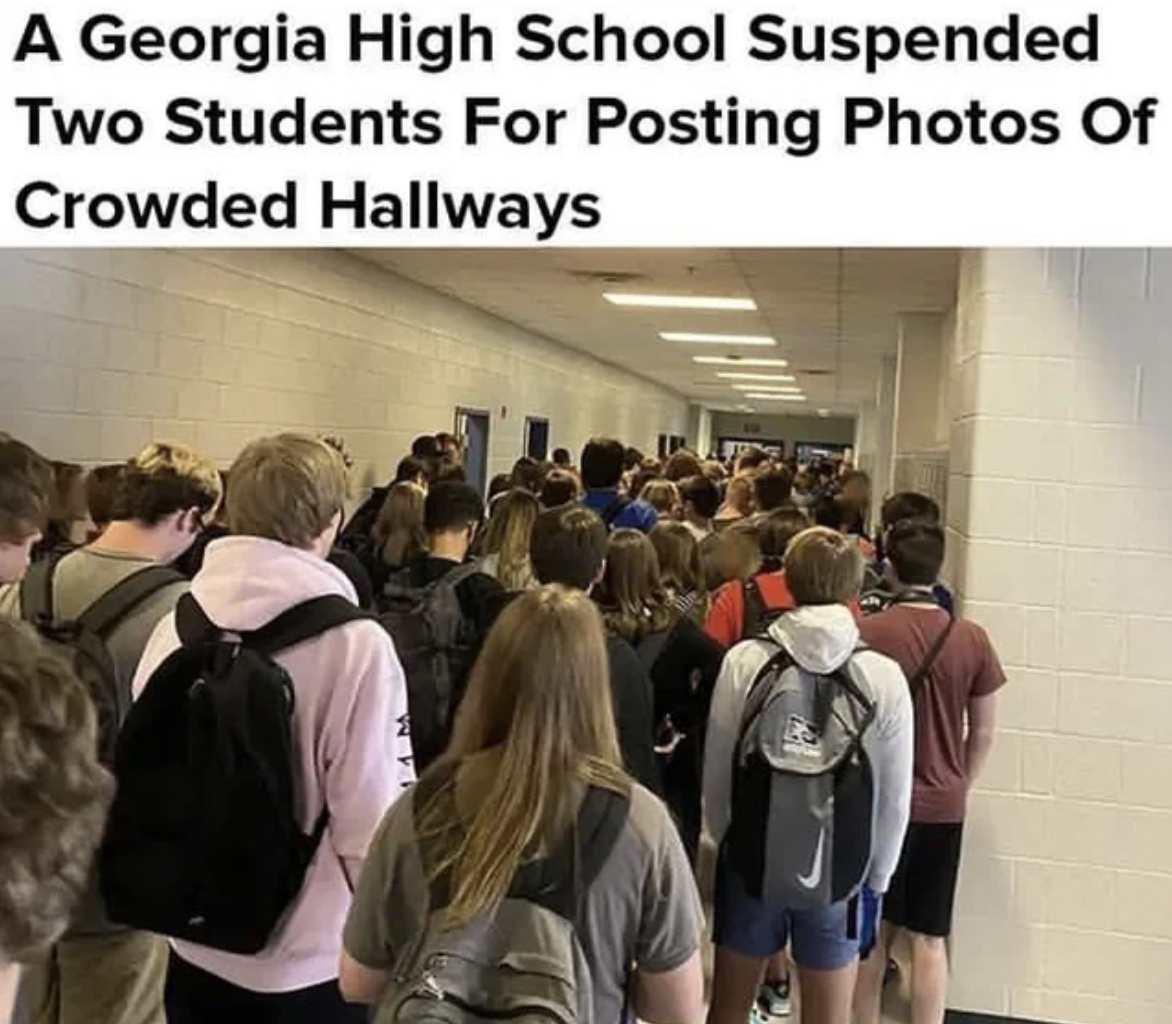 crowded hallways - A Georgia High School Suspended Two Students For Posting Photos Of Crowded Hallways
