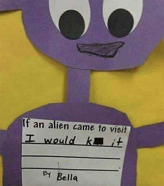 cartoon - If an alien came to visit I would k it By Bella